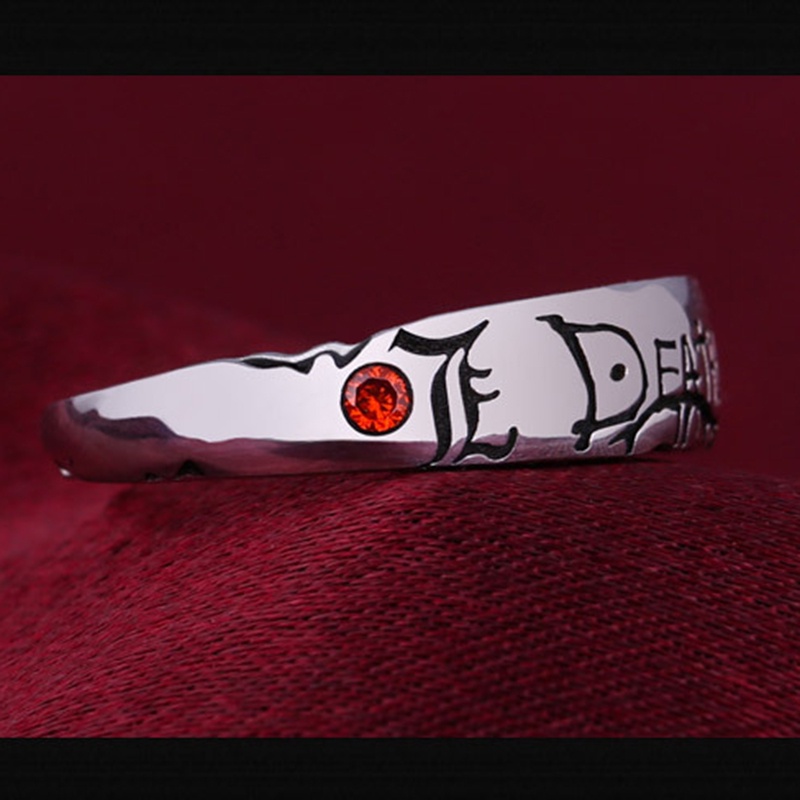 Cincin Adjustable Desain Anime Death Note Yagami Warna Silver Untuk Pria Dan Wanita