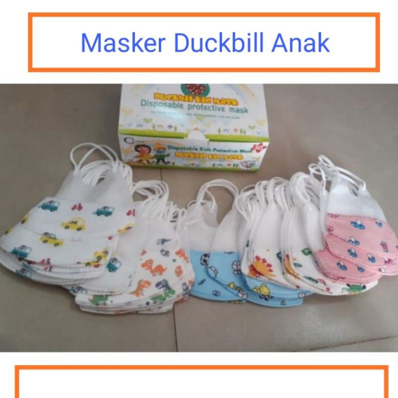 Masker kesehatan 3 ply, masker duckbill, masker anak, (ecer/ bijian)