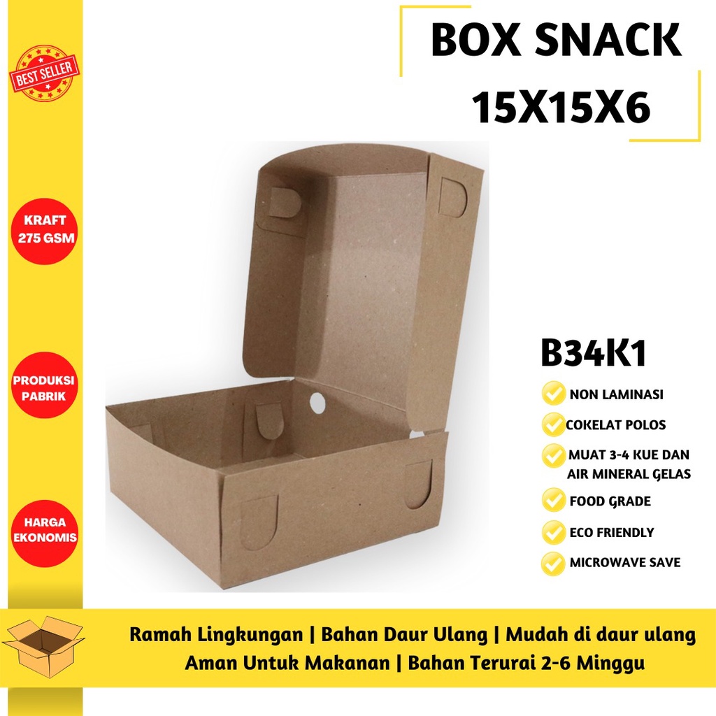 Box Snack Snack Box 15X15X6 (B34K1-Non Laminasi)