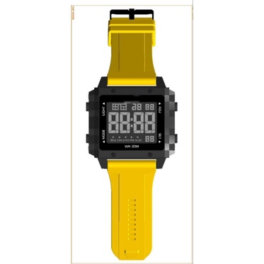 (Cod)Jam Tangan Unisex FS/DvDigital Anti Air Sergi Strap Rubber/Karet(Dikirim Jakarta)