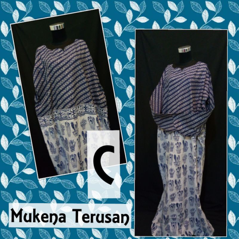 Mukena Terusan Abaya tanpa kepala-batik katun cap