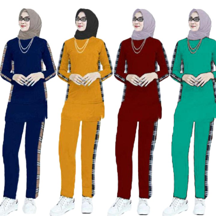 LVB Setelan Training Wanita Muslim YOVI /Uk.L-XL-XXL -3XL/VIO/Track Suit Wanita/Setelan Olahraga Wanita/Set Senam Perempuan Muslimah BRBRY/ LAVEBEL