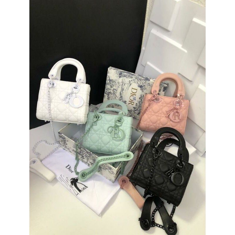 Tas Dior lady candy / Dior lady mini free box, ori seperti gambar 100%