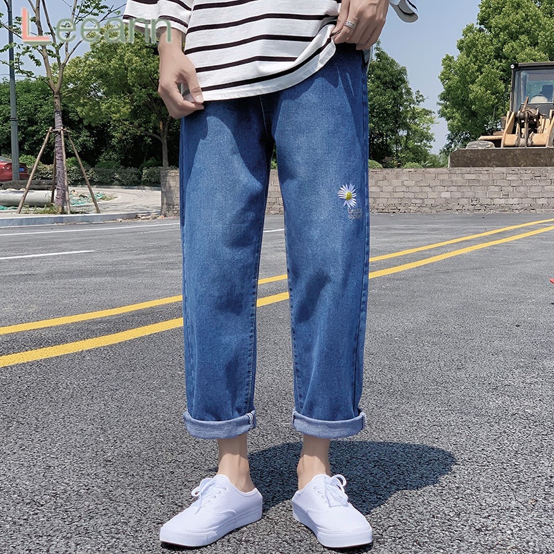 (Promosi)Celana jeans korean style pria baggy pants celana Straight jeans longgar pria remaja celana pria lurus celana kulot celana jeans pria