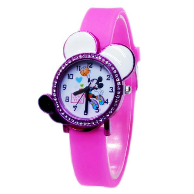 Jakarta )Jam Tangan Wanita mickyMouse Strap Rubber