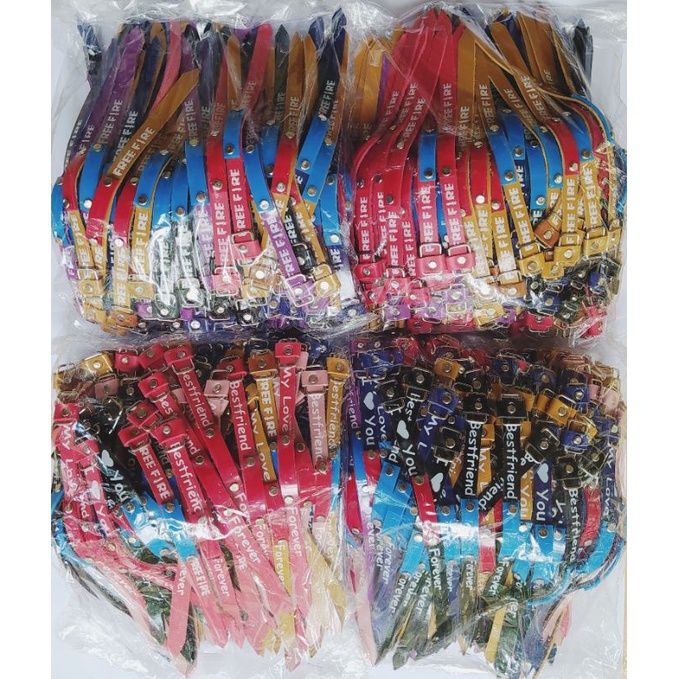 (Paket Usaha) Gelang Plat Kulit Untuk Ukir Nama isi 144pcs