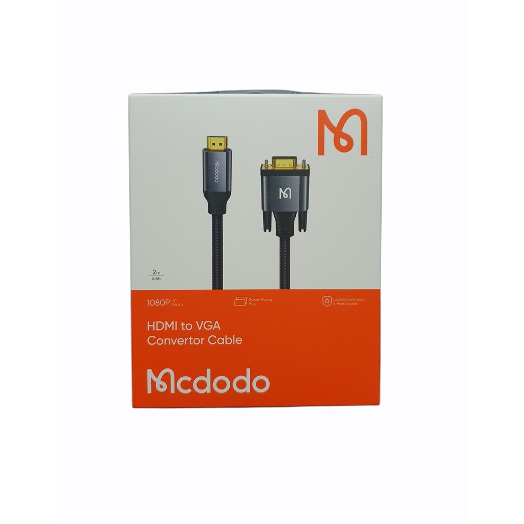 MCDODO 4K HD CABLE HDMI TO VGA 2M KABEL HDMI VGA 2 METER VGA TO HDMI