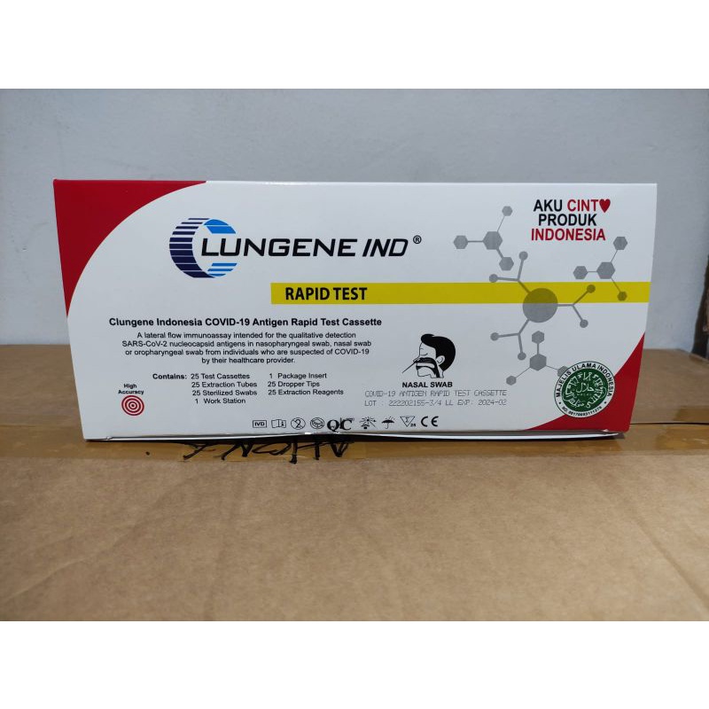 Swab Antigen Clungene Merah nasal isi 25 Pcs Kemenkes Original