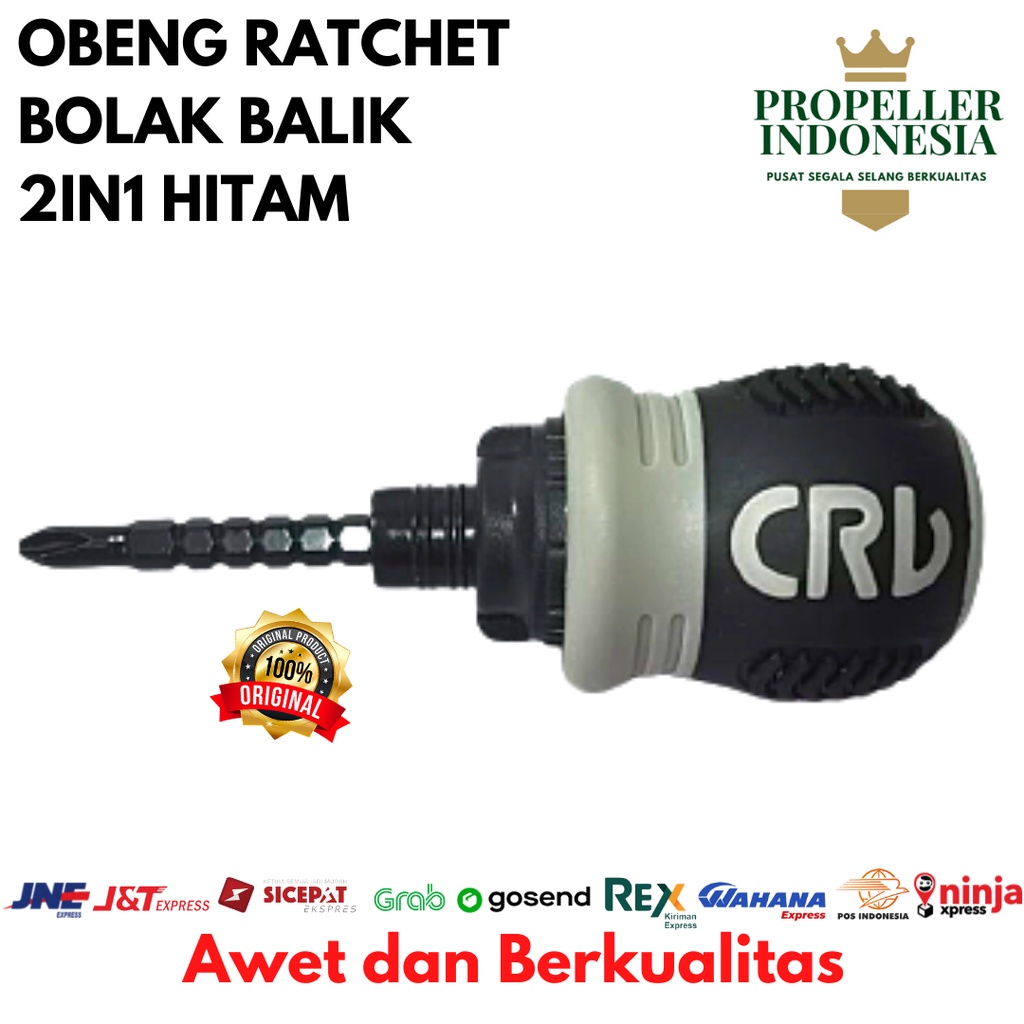 Obeng Rachet Hitam Obeng Bolak Balik 2in1 Obeng 2 Way Obeng Mini Cebol