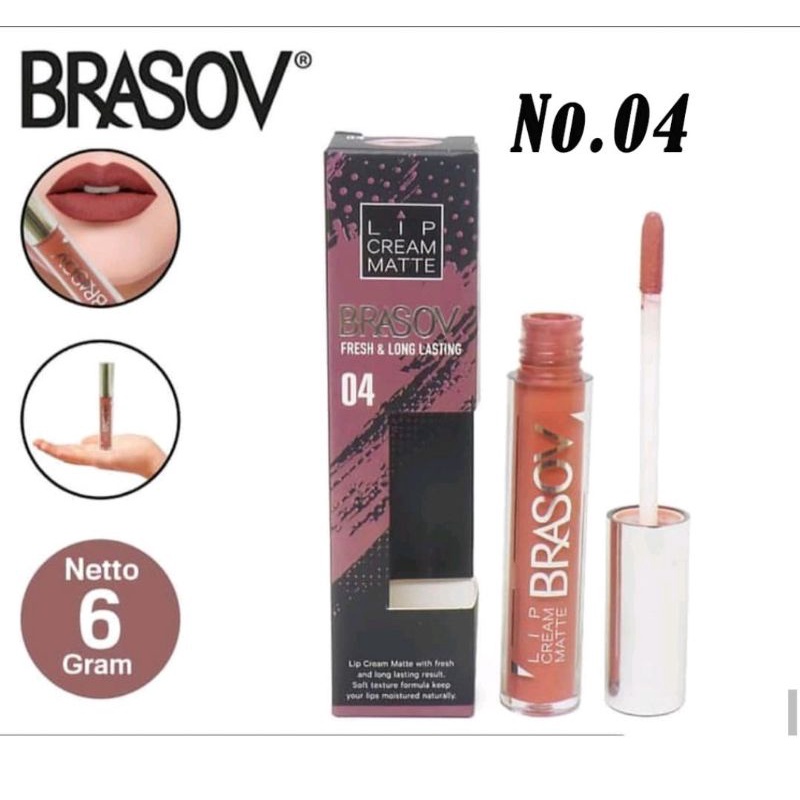 BRASOV Lip Cream Matte Fresh &amp; Long Lasting 6g | lipcream mate