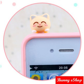 Earphone Jack Plug (Dust Plug) Kucing Lucu - Kuning [EJP-0001]