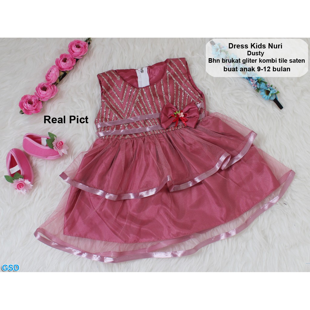 Dress Kids nuri/ Brukat Anak Premium/ Baju Pesta Anak/ Terusan Anak Dress