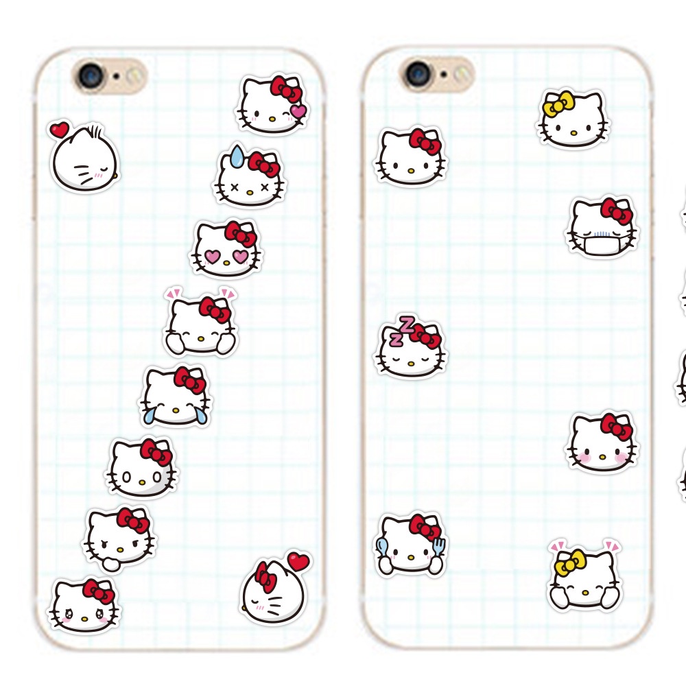 40 Hello Kitty Jurnal stiker lucu Kartun Jepang ponsel bahan dekorasi tangan Buku stiker Xiao Zhang