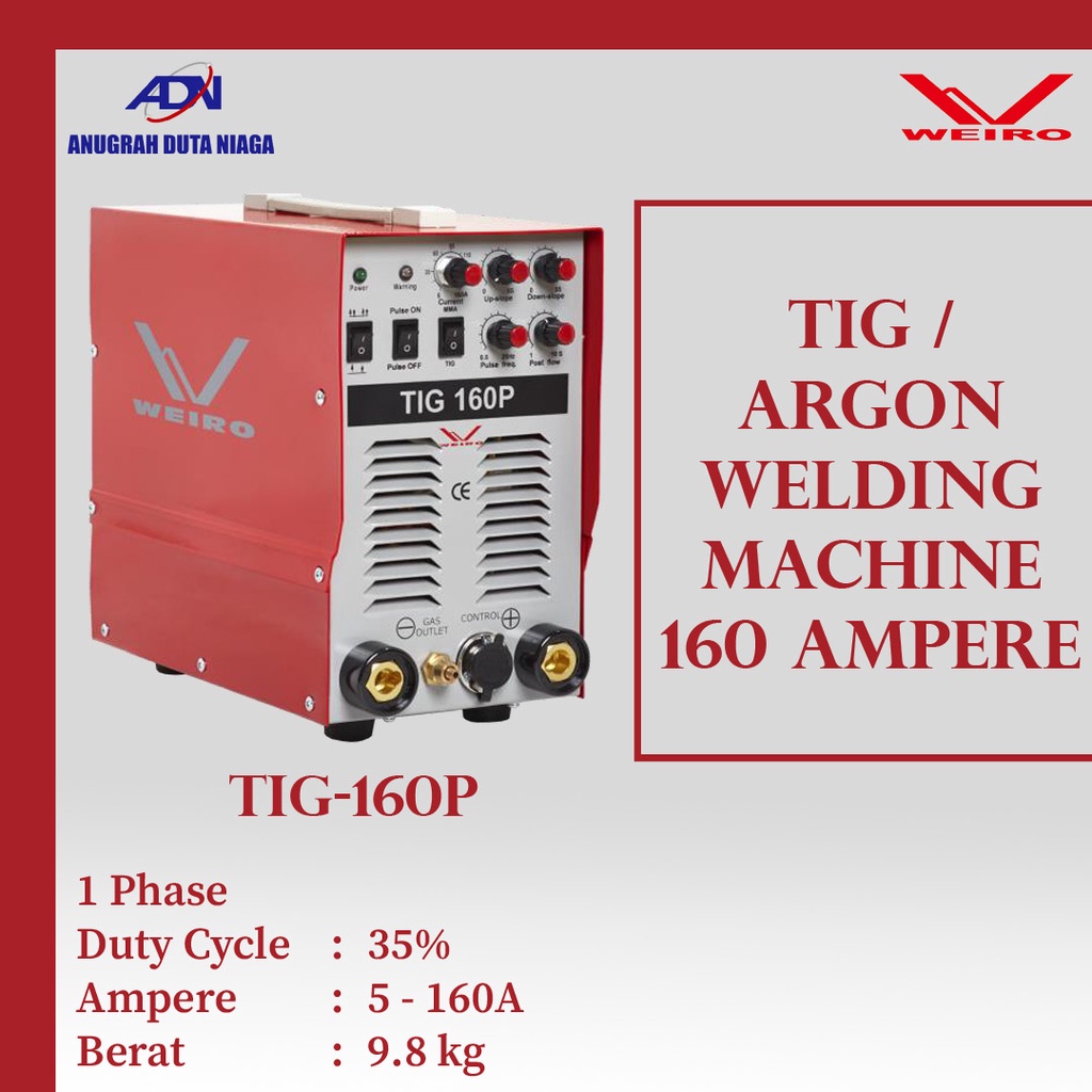 Mesin Las Inverter Argon TIG DC Pulse Weico Weiro TIG 160 P