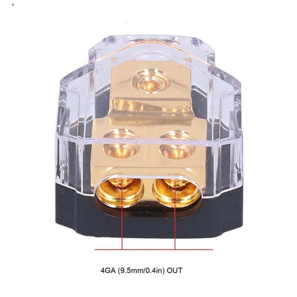 Distribution Block 1x0/4 Awg (in) 2x 4/8 Awg Out (out) Fuse Gold Plate
