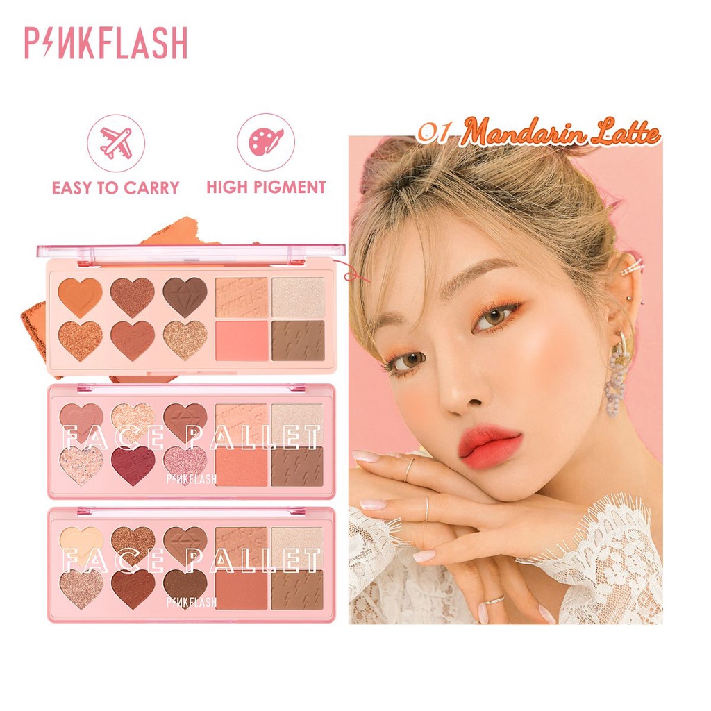 PINKFLASH 4in1 Multi Face Palette Eyeshadow / Blush / Highlighter / Contour