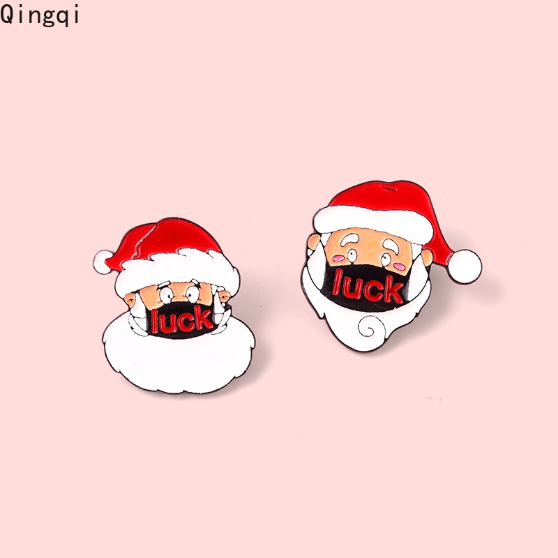 Bros Pin Enamel Desain Kartun Santa Claus Natal Untuk Hadiah