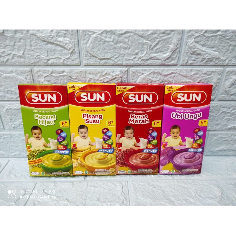 Bubur Sun Ubi ungu/pisang susu/ beras merah/ kacang hijau 120grm