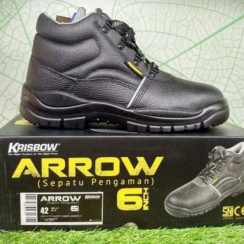 Sepatu Septi Krisbow Safety Arrow 6Inc Sepatu Pengaman_Hitam - Hitam, 39 Bubleshop157