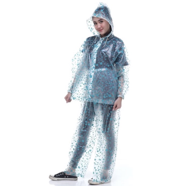 Jas hujan setelan Marble Polkadot Rain city