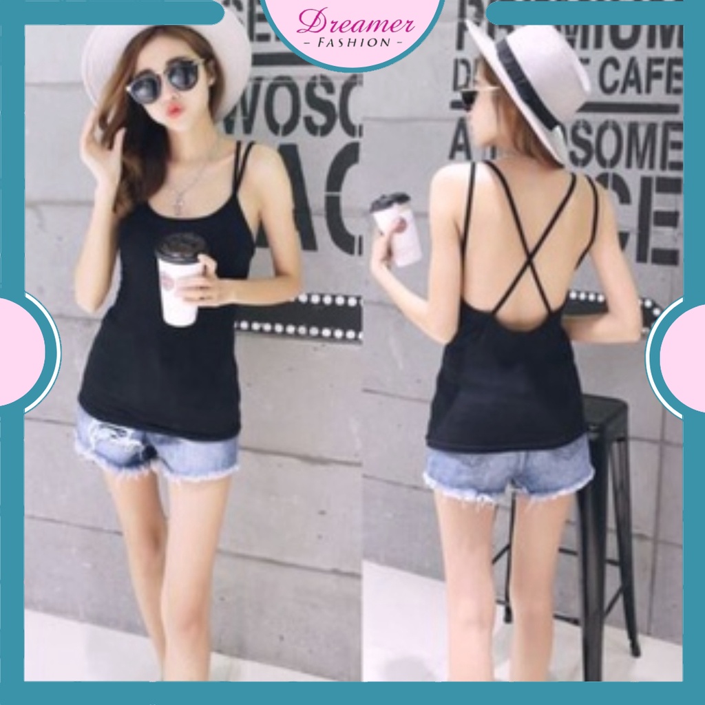 DF BR122  Baju Tanktop Sport Set Push-Up Sexy One-Peice Segitiga Silang Sexy Wanita Murah