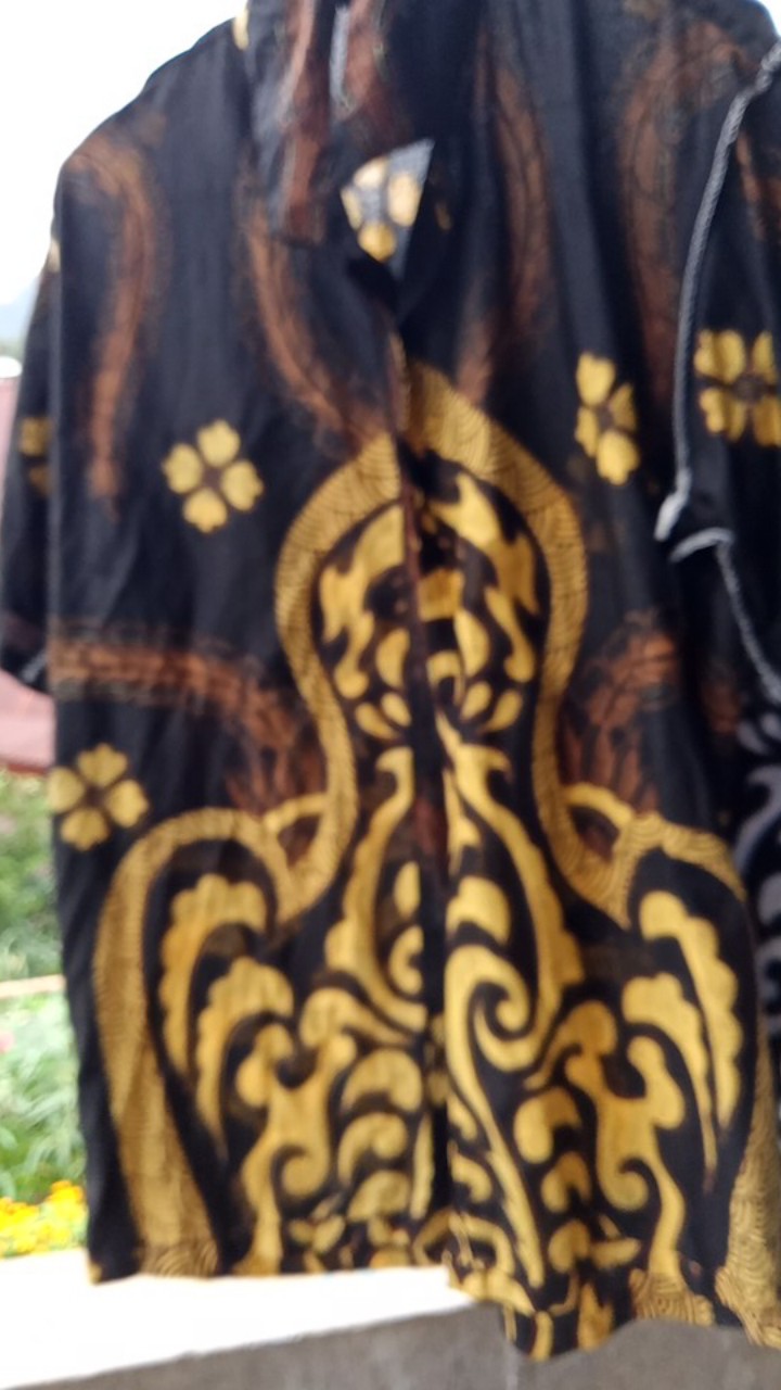 Asifa Batik Hrb026 Kenongo Kemeja Tosca Pendek Pekalongan Padi M L Xl Sogan Tulis Halus Kemeja Batik