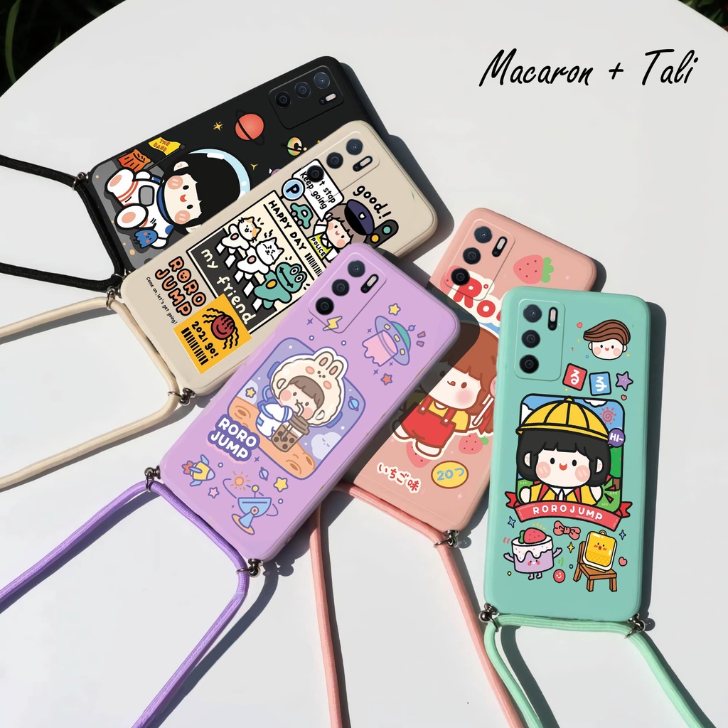 Sling Case Macaron Softcase Tali (UV13) Oppo A95 4G 5G A74 A16 A15 A15s A55 A54 A53 A52 A92 A5 9 2020 RENO 7 6  5 5F 4 4F A5S A12 A7 A1K F5 F7 F9 F11 PRO A3S RENO 8 5G PRO RENO 7Z 7 5G 7 4GA16K/A16E