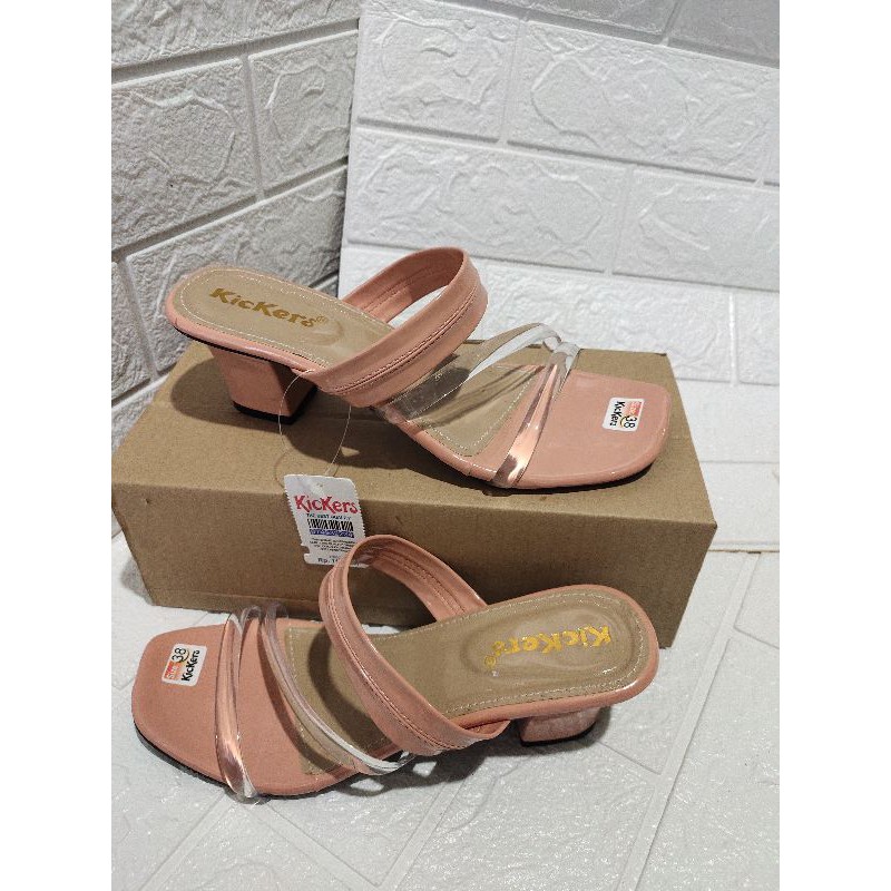 Sandal wanita High heels mika bening