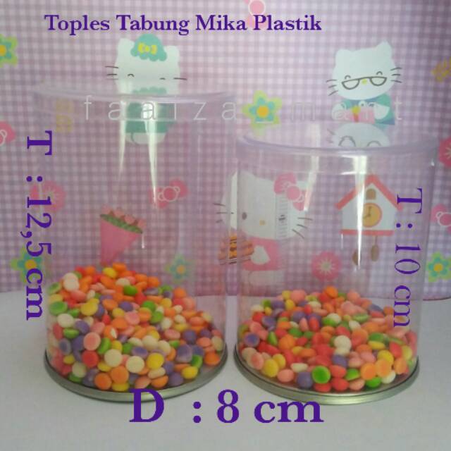 Tabung MIKA Plastik T12 tebal/kuat/transparan/toples/coklat/permen/jelly/craft/boneka/asesoris