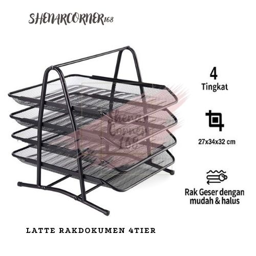 SHENAR, RAK DOKUMEN KERTAS 4 SUSUN / TEMPAT FILE DOKUMEN / LETTER TRAY / PAPER TRAY 4 SUSUN, SHENARCORNER168