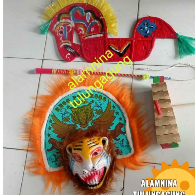 topeng harimau Gambang kuda lumping cambuk