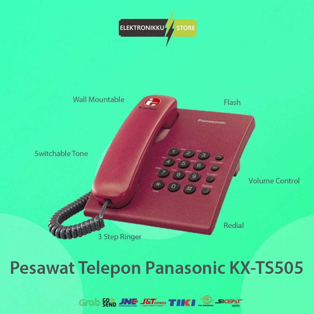 Jual Telephone Panasonic Kx Ts505 Pesawat Telepon Kabel Rumah Kantor