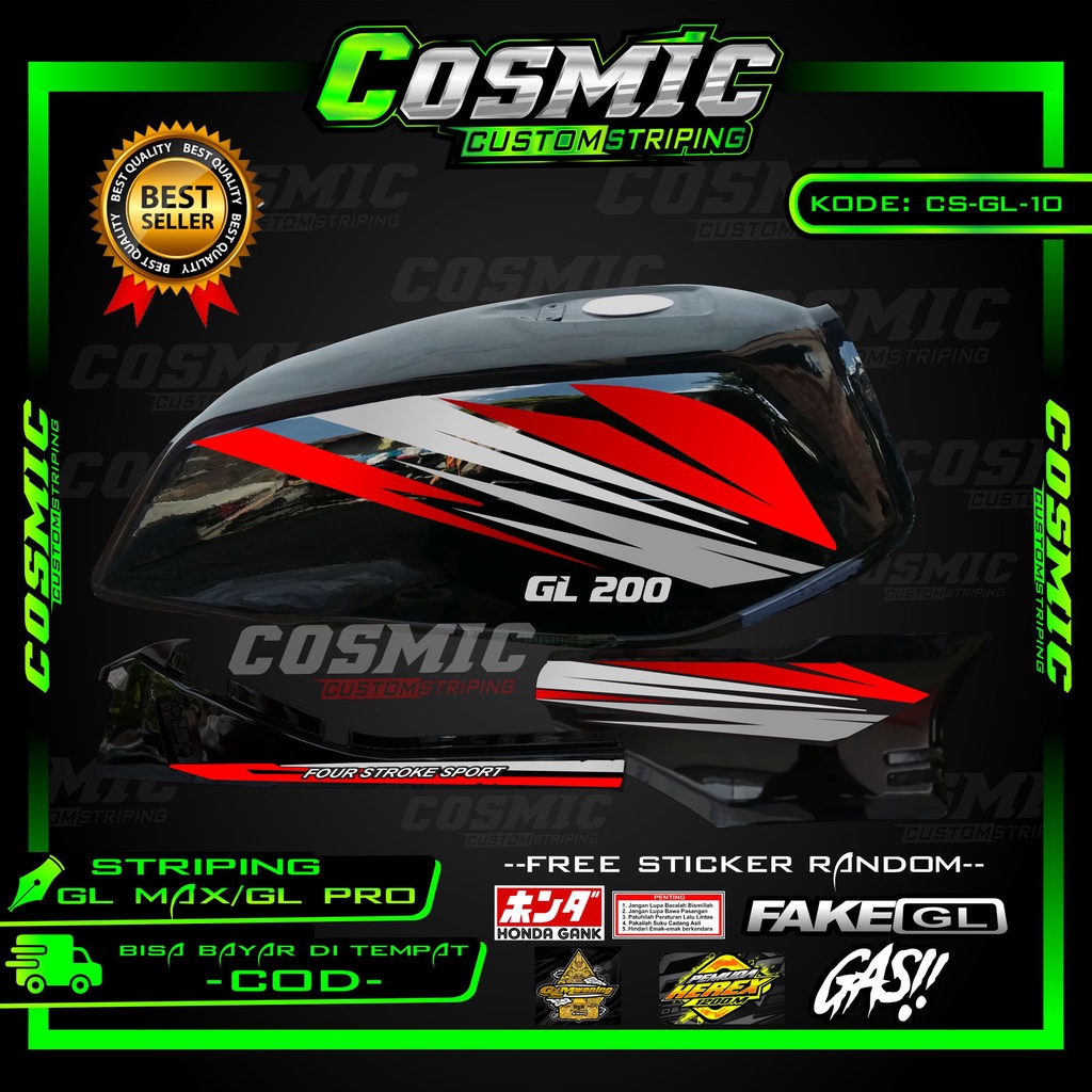 Striping Gl Racing Herex Lis Simple Minimalis Custom Sticker GL MAX GL PRO Decal Sticker Motor CSM10