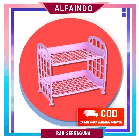 Alfaindo Rak Plastik Mini Serbaguna 2 Susun Awet dan Kokoh RT011