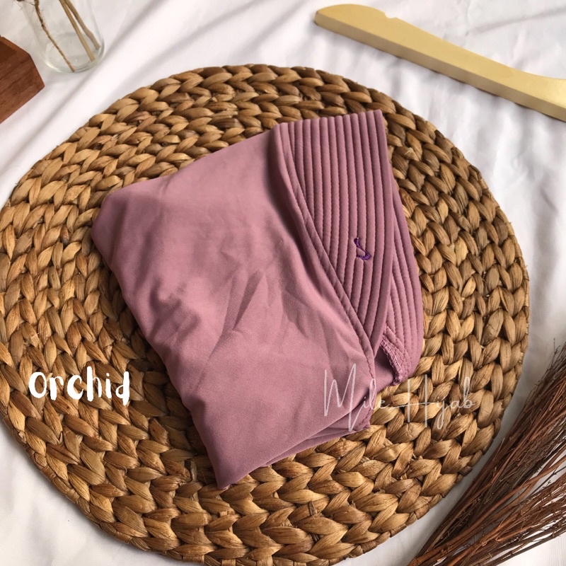 Bergo Hamidah Jilbab Jersey Menutup Dada Kerudung Olahraga Instan Premium-Orchid
