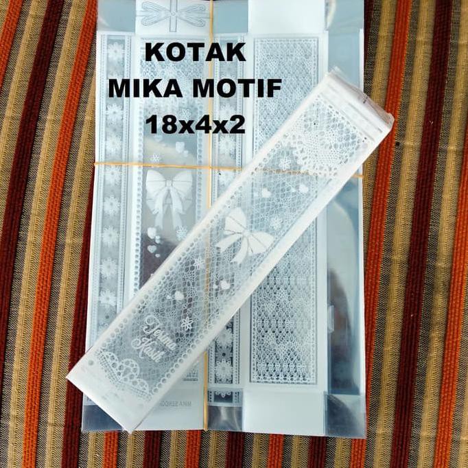 

isi 100 Kotak Mika souvenir uk 18x4x2cm | kotak kado | kotak souvenir AR15