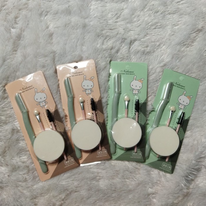 Set Make Up untuk Alis dan Bulu Mata – AC 47 – Eyelash Set eyebrow stamp alat cetakan untuk brush kuas alis pembentuk bentuk alis bulu mata eyelash extension alat kecantikan Sisir Kuas brush perawatan Bulu Mata  Lembut Lentik