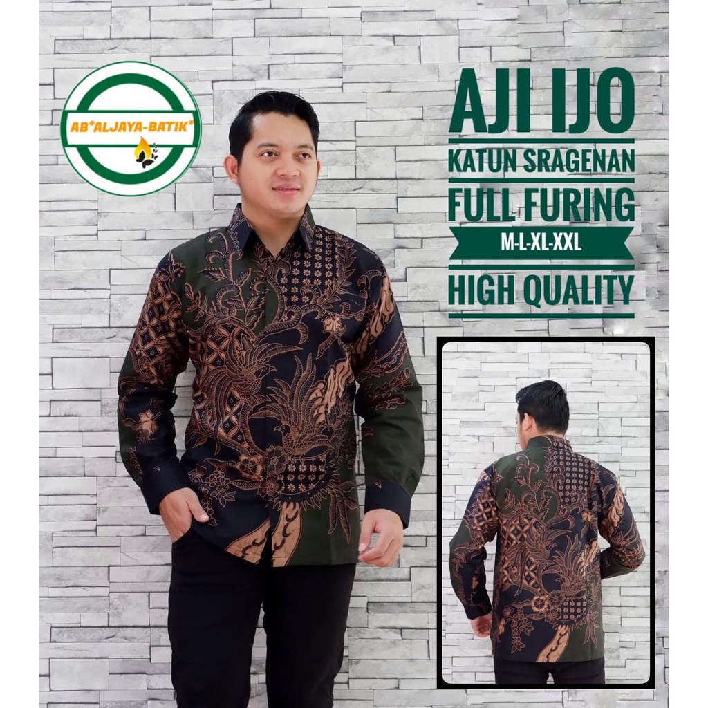 AJI IJO Baju Kemeja Batik Pria Solo Premium Modern Lengan PANJANG Katun FULL FURING Aljaya Perwira Mahesa Hanung Jayanegara Kencono ungu suket segoro peksi seling batik keris solo asli arieswara