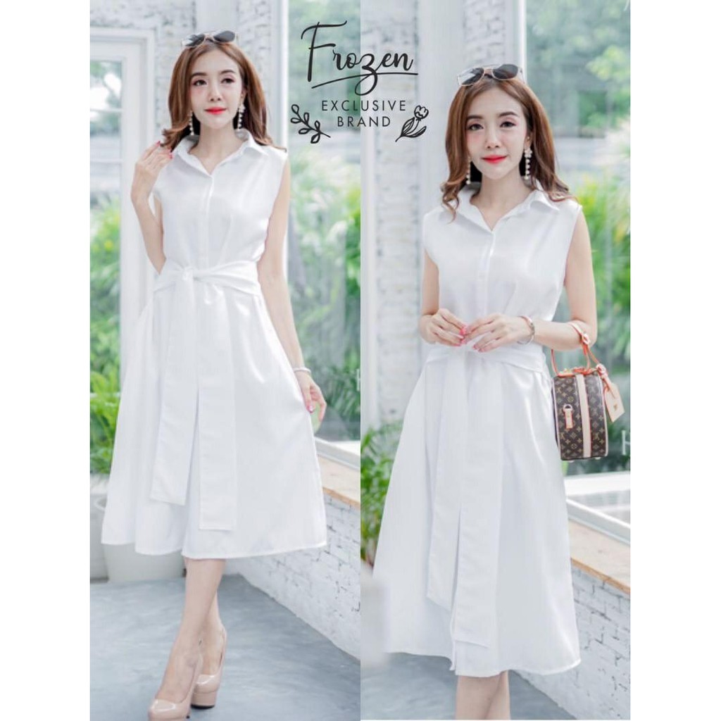 Dress Wilo (CREAM) 55.000 BAHAN MOSCREPE FIT TO L. Ld 96CM PJ 110CM