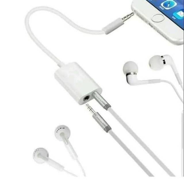 kabel headset hedset earphone audio jack splitter 3.5 Mm aksesoris hp