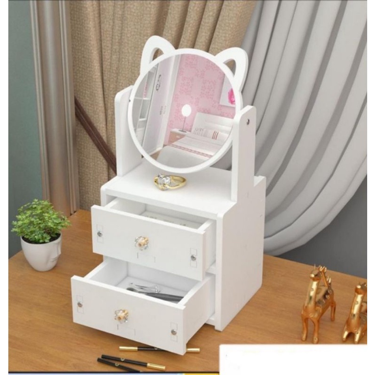rak kosmetik rak make up susun kaca rias serbaguna Laci tempat make up