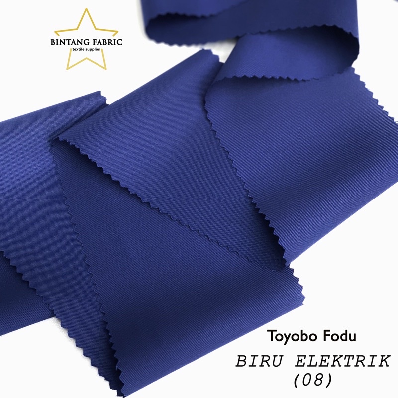 Bahan Kain Katun TOYOBO FODU 1 meter-Biru Elektrik