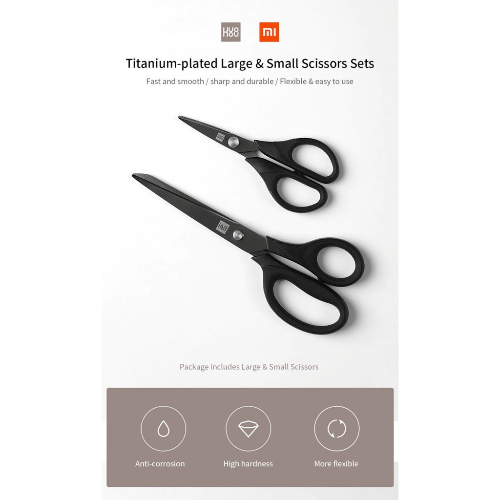 718 HUOHOU Titanium-Plated Scissors Set of 2 - HU0030