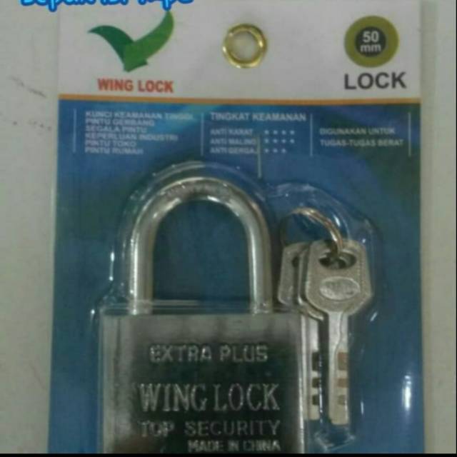 gembok winglock 50mm short gembok wing lock