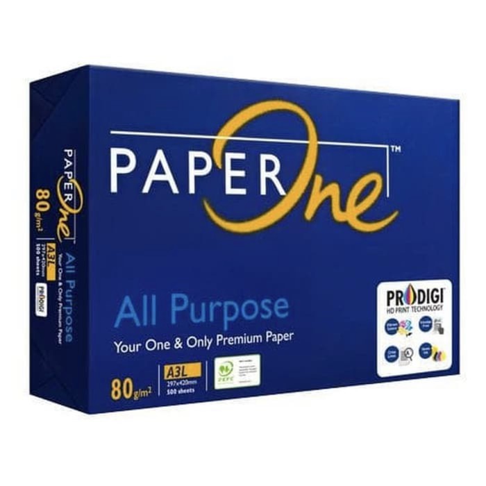 

Kertas Paper One A3L 80gram / Kertas HVS / Kertas Fotocopy Kertas Paper One A3 80gram