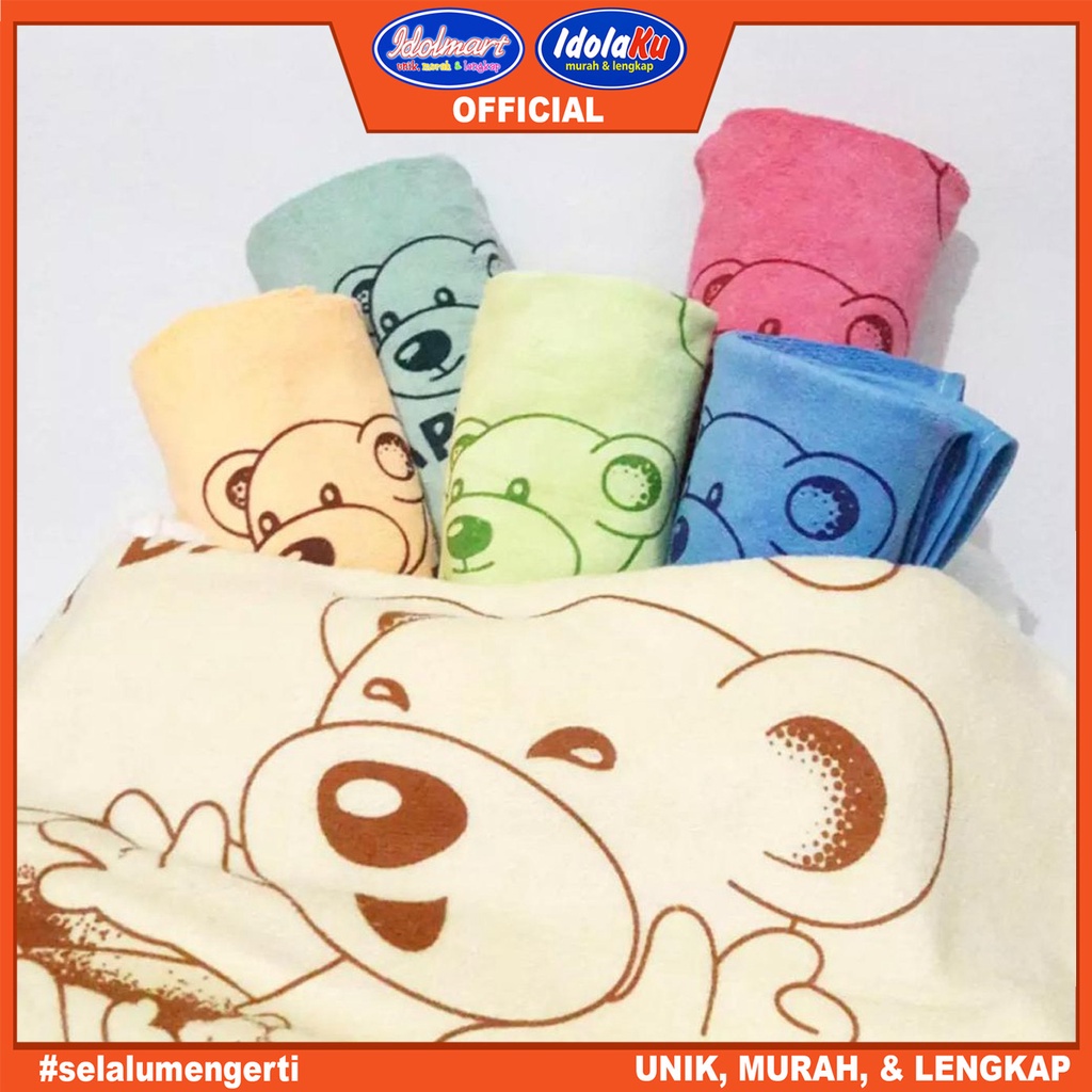 IDOLMART Handuk Anak Microfiber Motif 60x120cm Surabaya