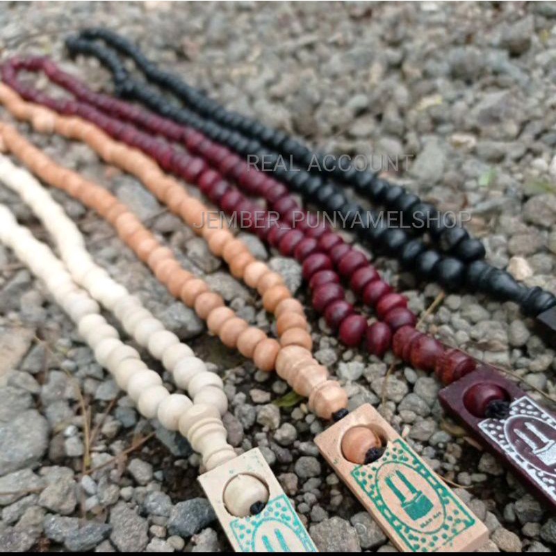 Tasbih kayu isi 99 butir ukuran 7-8mm souvenir/suvenir haji, umroh dan hajatan lainnya termurah