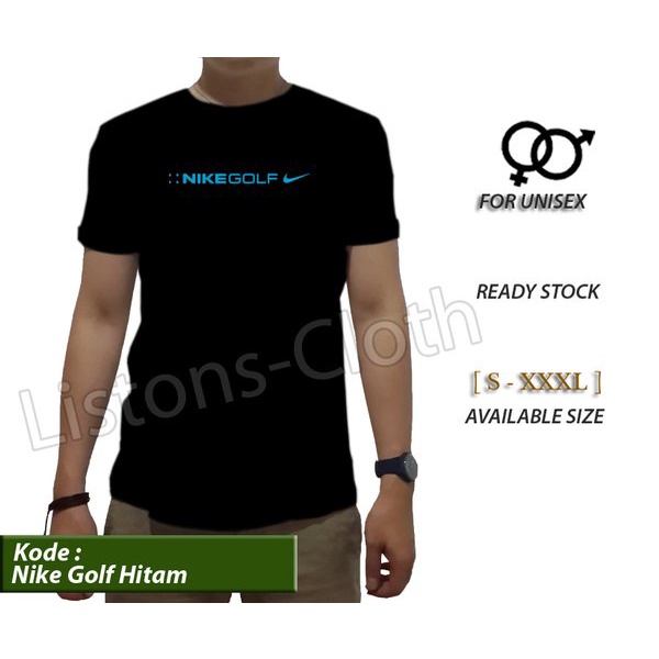 DI JUAL KAOS DISTRO NIKE GOLF HITAM BAJU BRANDED PRIA TSHIRT SPORT