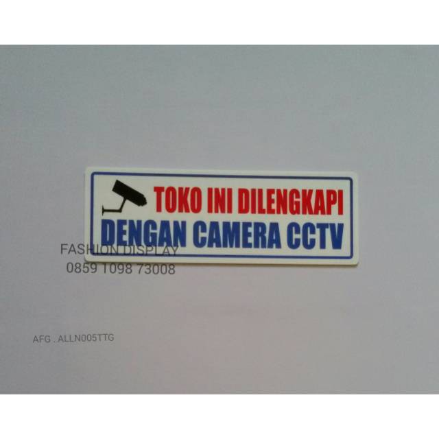 Plat Lambang Sign Tanda Tulisan Rambu Dilengkapi Cctv Ukuran 29 Cm X 10 Cm-BH