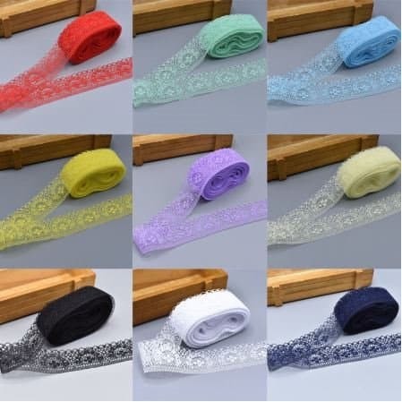 Lace Ribbon - Pita Renda Bordir Lebar 35mm (per meter)